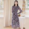 Bailuyu Sweet Floral V-Neck Tie-Waist Maxi Dress