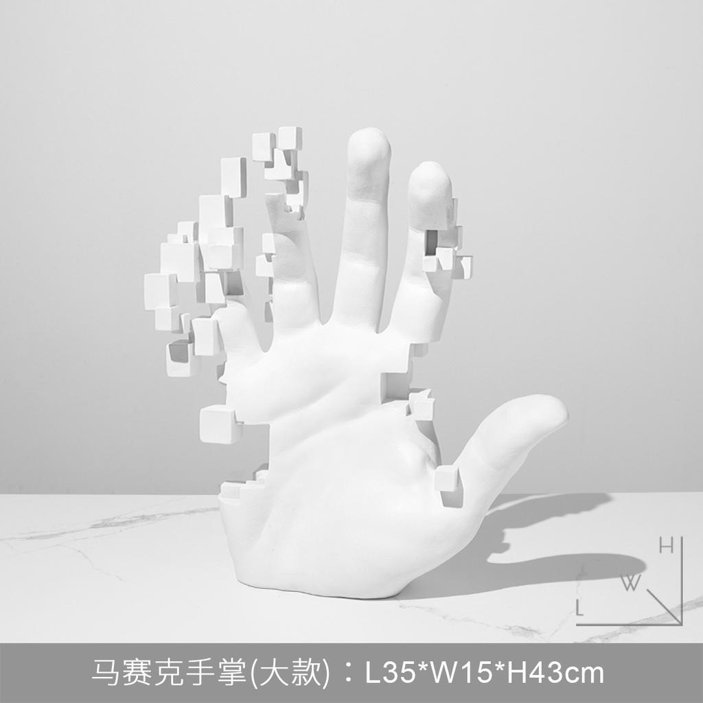 Italian Minimalist Palm Sculpture for TV Cabinet, Modern Abstract Hand Art for Living Room & Study Decor