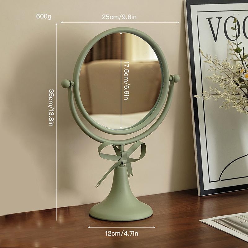 Retro Desktop Makeup Mirror European Princess Mirrors Household Bedroom Vanity Mirror Iron Frame 360° Rotation Cosmetic Mirrors