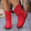 Women Boots Fall Boots for Women Shoes Ankle Boots Non-slip Western Boots Shoes Women Flat Boots Plus Size 36-43