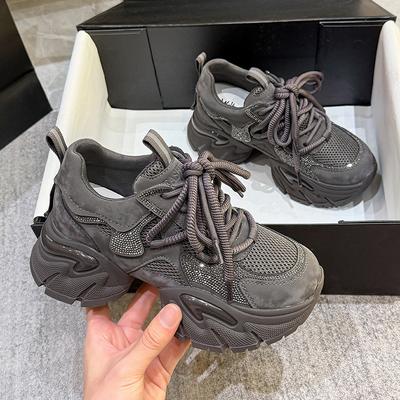 Women's Shoes 2026 Spring and Autumn Dad Shoes Female Student Sports Shoes Internet Famous Casual Thick Sole Single Shoes