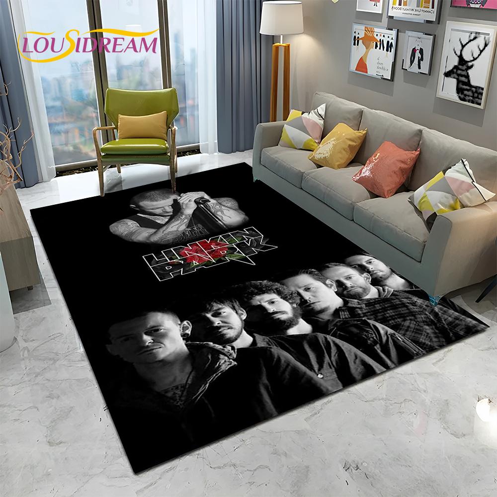 

3D Ковер с Логотипом Ретро Рок-группы L-Linkin Park для Дома Гостиной Спальни Дивана Коврик для Прихожей Декор, Ковер для Детской Зоны Нескользящий Напольный Коврик 40x60cm