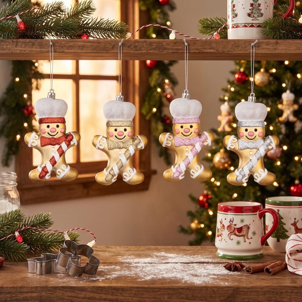 Hanging String Tree Pendant Cartoon Figurine Xmas Hanging Decor Christmas Tree Decor