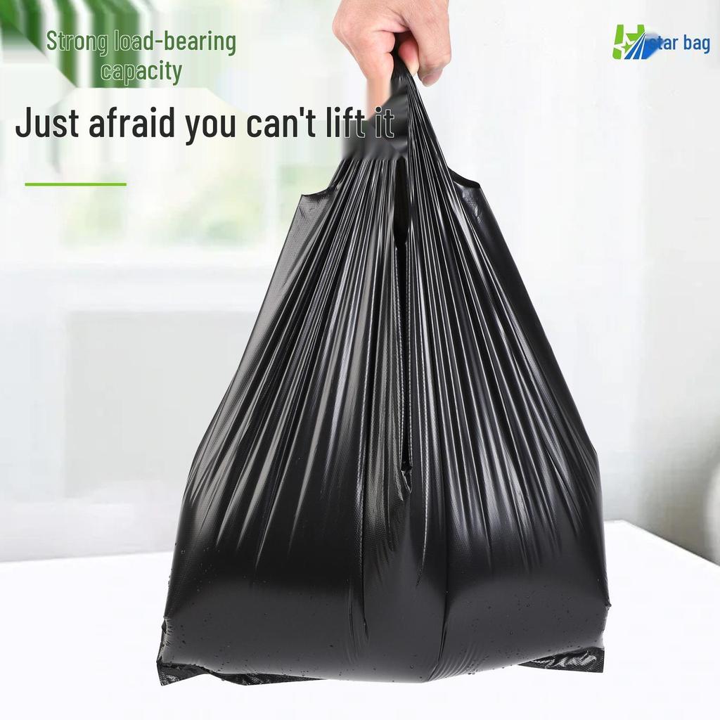 Durable Black Plastic Vest Bags - Large & Small Sizes