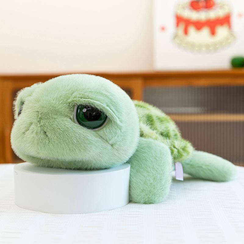 Adorable Big-Eyed Green Turtle Plush Toy Pillow - Perfect Children's Gift
