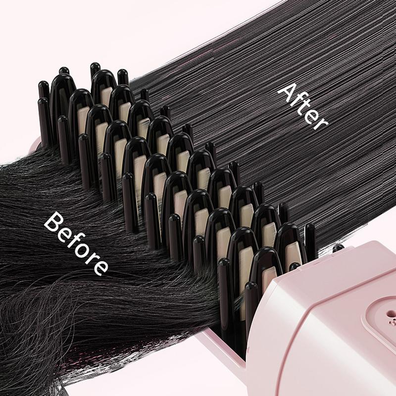 Mini Portable Hair Straightening Comb 2 in 1 Straight Curling Anti Frizz Easy to Carry Travel Friendly Hair Styling Accessory