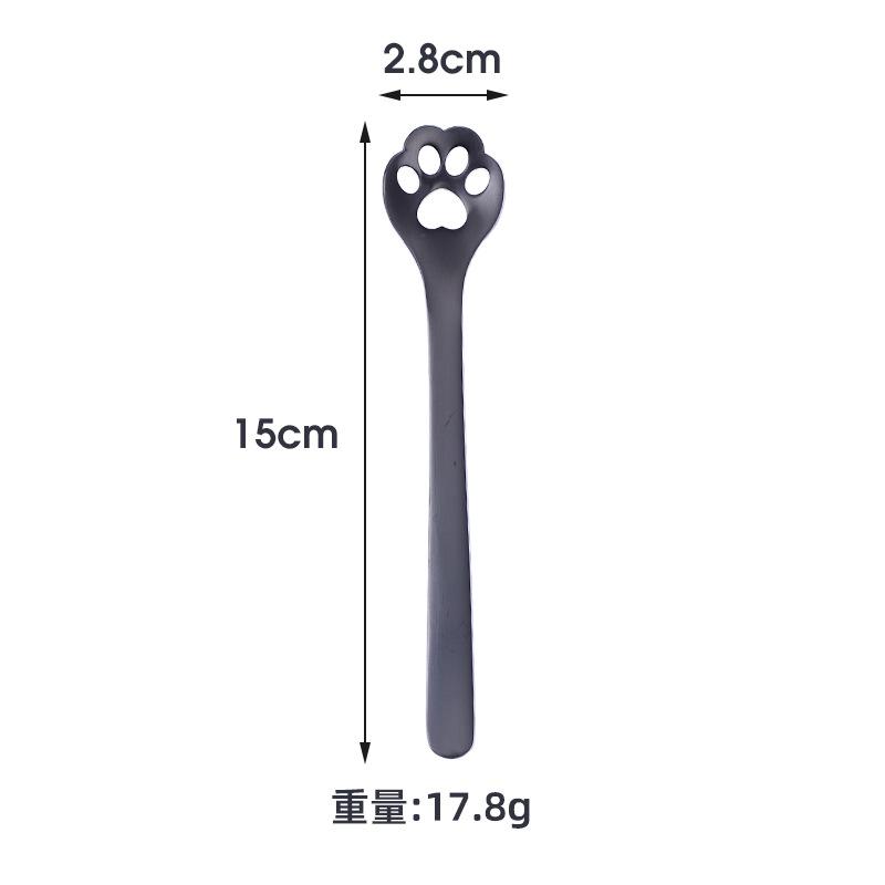 1PC Creative Cute Cat Claw 304 Stainless Steel Spoon Hollow for Ice Cream Coffee Tea Dessert Spoon Kitchen Tableware Accessories