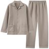 Herren-Pyjama für Herbst und Winter, dick gefüttert, aus reiner Baumwolle, mit atmungsaktiver Zwischenschicht, warm, große Größen, Loungewear-Set