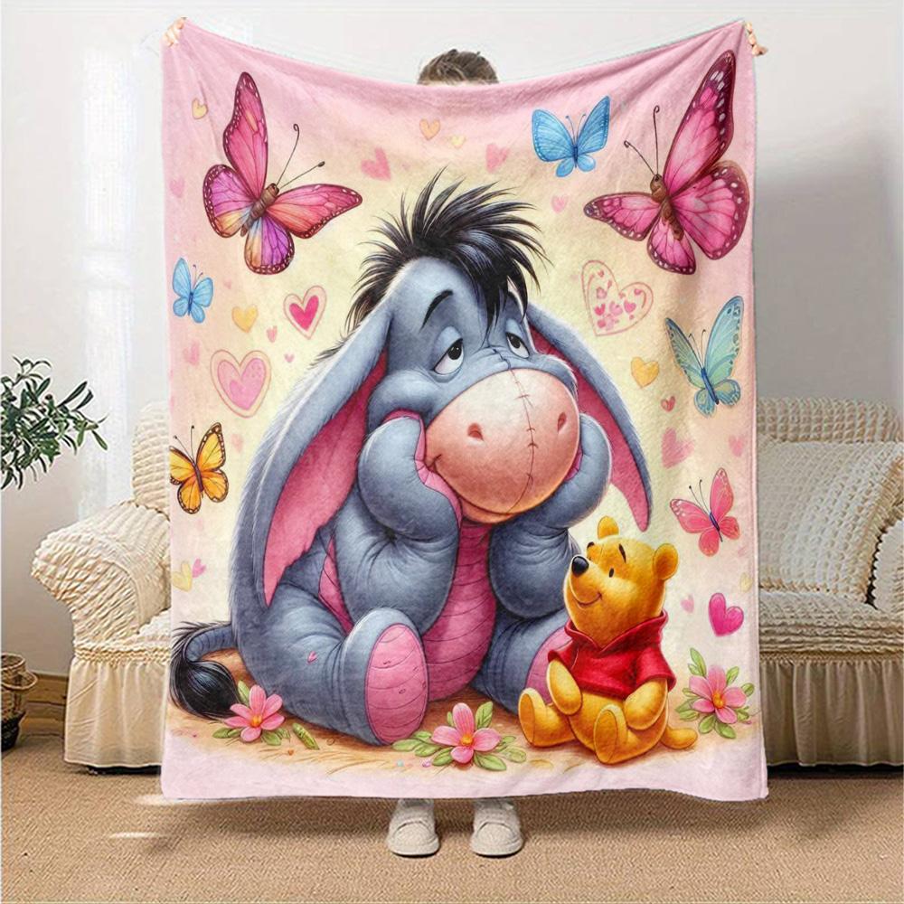 Piglet Eeyore'S Adventure Flannel Blanket Super Soft Warm Cozy Blanket For Sofa Bed Office Travel Allseason Home Decor Gift