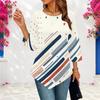 Womens Plus Size Casual Three Quarter Sleeve Blouse Pointed Hem Soft Breathable Daily Ladies Outfit Top