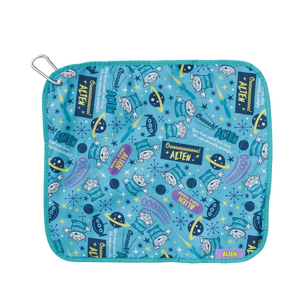 Marushin Golf Towel Toy Story Green with Character 2006038100 S, World, Microfiber, Carabiner, Absorbent, Design,