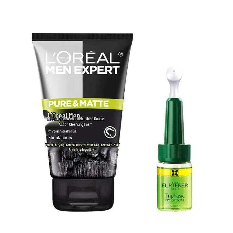 L'Oreal Herren Öl-Kontrolle Reiniger & Haarwachstumsessenz Set