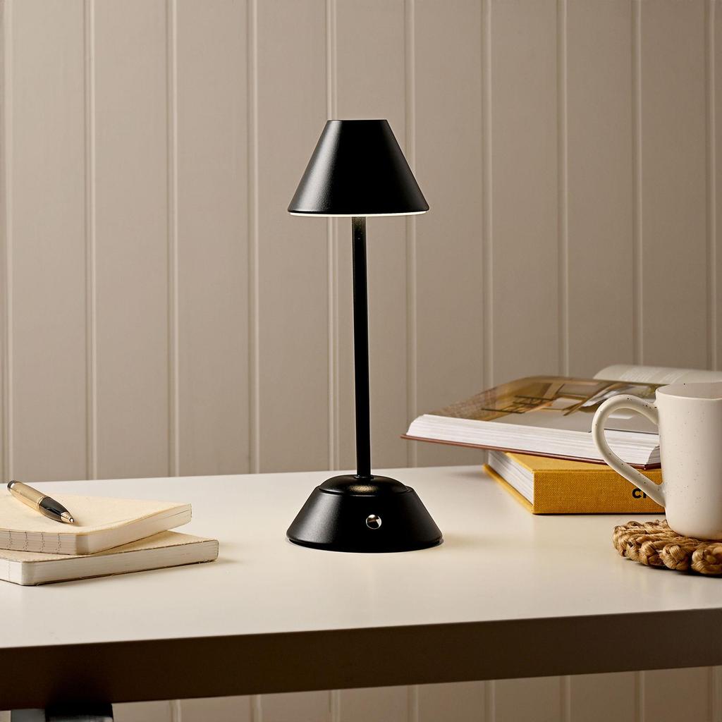 Hestia Matt Black USB LED Touch Table Lamp - Medium