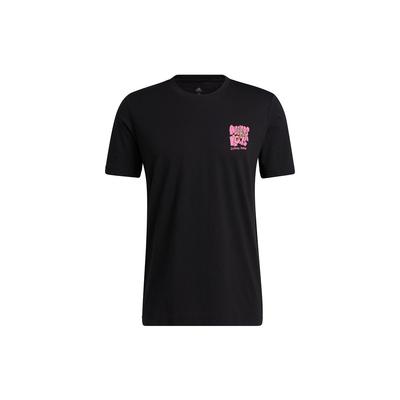 Lil Stripe Boba Fun Print Logo Basketball Short Sleeve T-Shirt Men Tops Black HB5486
