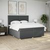 Boxspringbed met Matras Donkergrijs 200x200 cm Stof