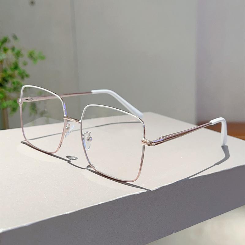 Vintage Square Glasses New Stylish Oversized Korean Style Eyewear Trendy Luxury Design Blue Light Blocking Optical Frames
