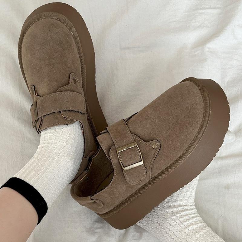 Fashion Fashionable Versatile Women Platform Thick Shoes 2025 Autumn Winter Female Casual Flat Shoes Round Toe Shallow Mouth Women Shoes