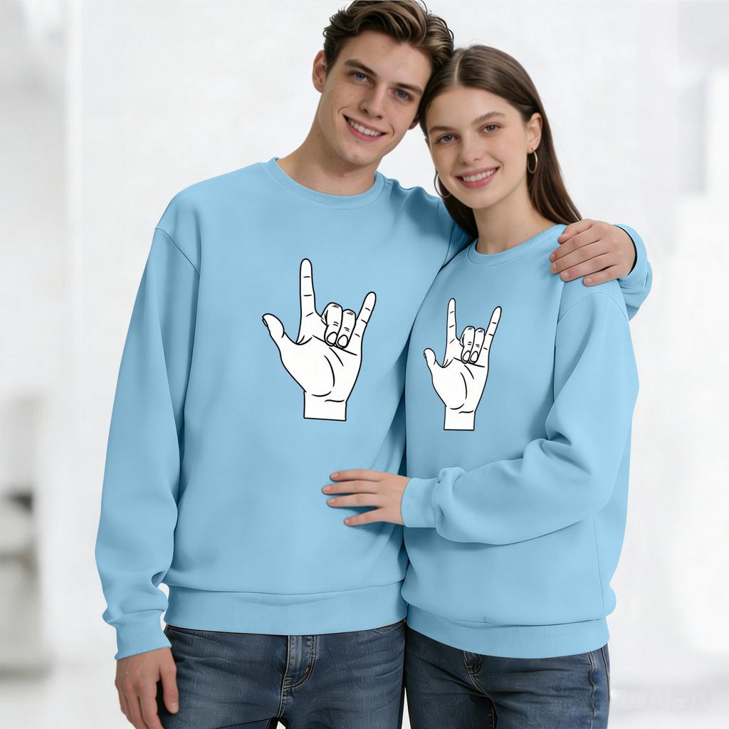 Męska bluzka z długim rękawem z okrągłym dekoltem, unisex, para, casualowa bluzka sportowa