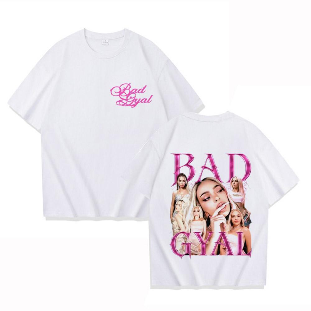 HOT Singer Bad Gyal La Joia Maglietta con Stampa Tour Album 2025 Moda Tendenza Estetica Maglietta Casual Cotone Unisex