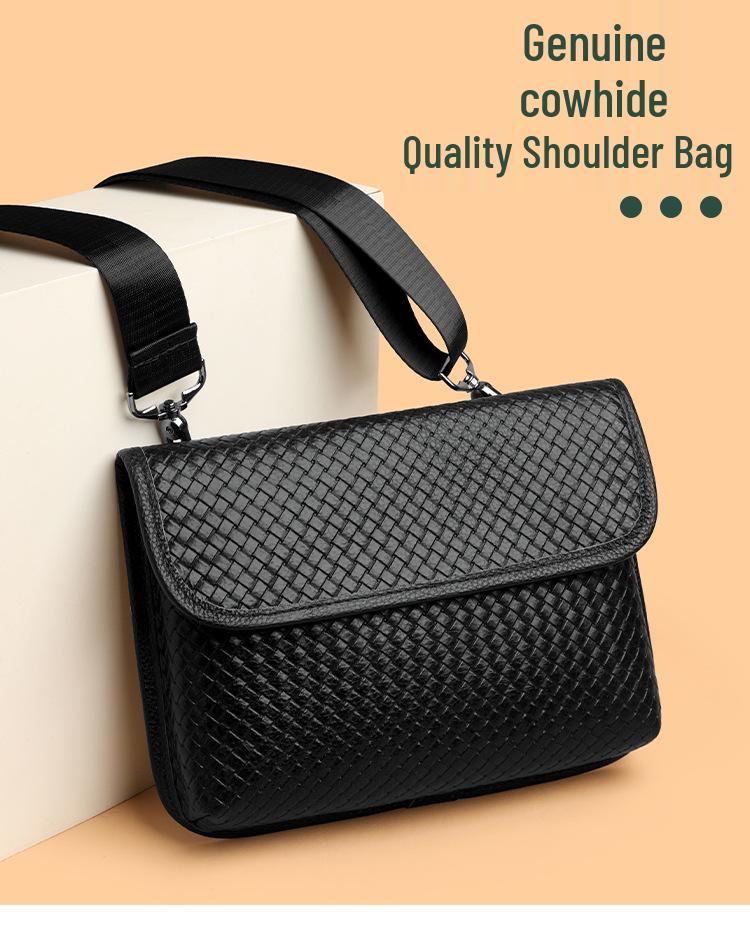 Borsa a Tracolla Messenger in Pelle a Rete Trendy - Borsa a Spalla Quadrata Piccola alla Moda