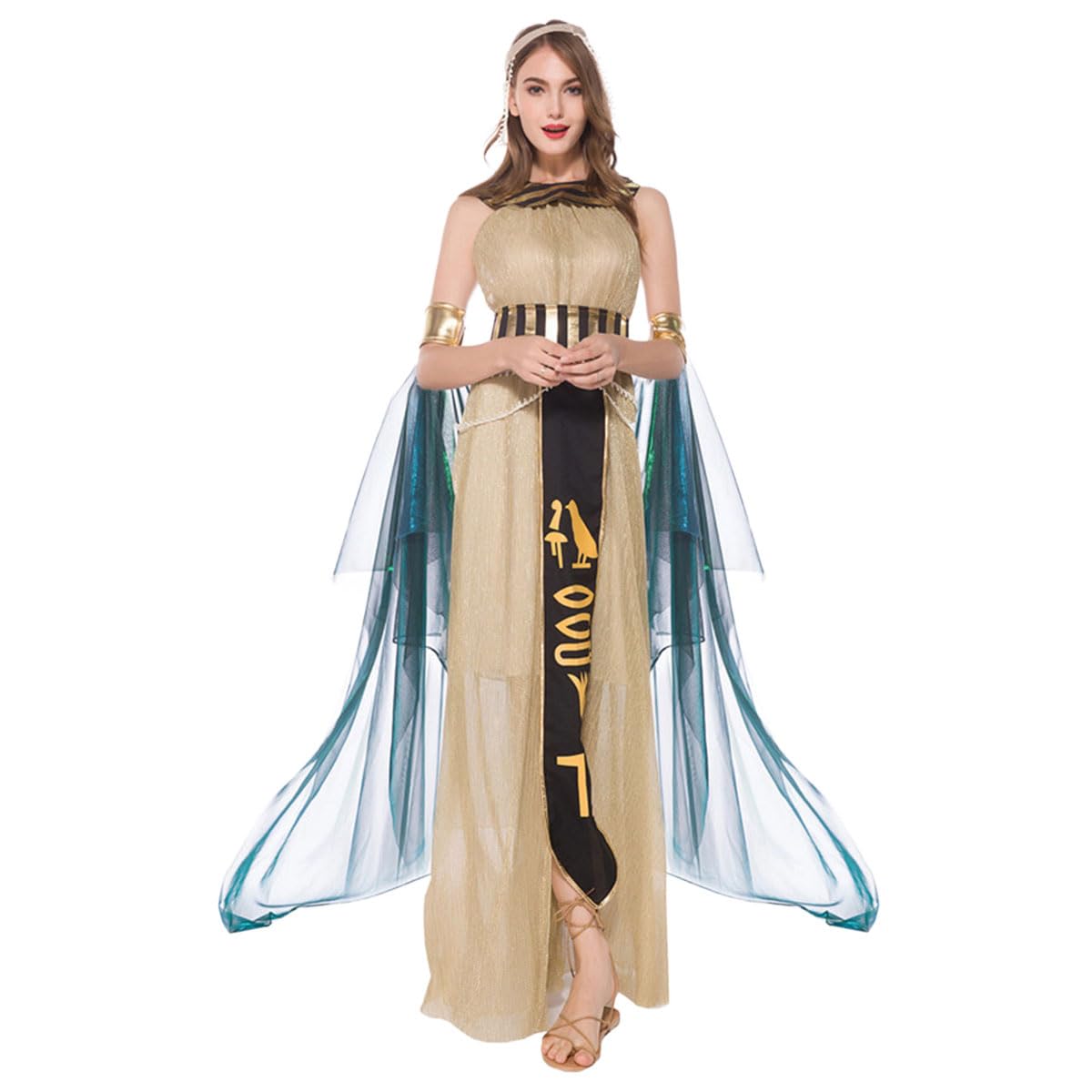 [monoii] Halloween Egyptian Cosplay Cleopatra Costume Queen Outfit Arab Princess Costume