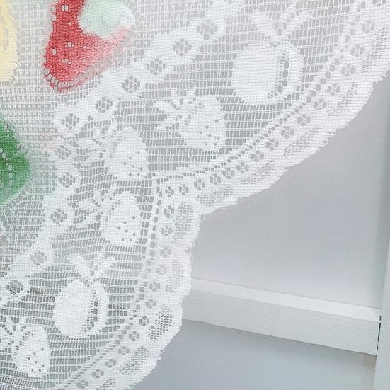 Lace Half Curtain, Lightweight Semi-Transparent Gauze Short Kitchen Window Curtain, Breathable Nordic Style Curtain for Bay Windows Cabinet Doors