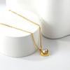 New1 PCS Stainless Steel White Heart Crystal Pendant Necklace 40+5cm Gold Necklace Women Luxury Jewelry O Chain Birthday Gift
