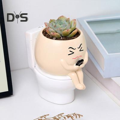 Γλάστρα Πρόσωπο Ρητίνη Φίλος στο Τουαλέτα Γλάστρα Διακόσμηση Γραφείου Γλάστρα για Παχύφυτα Σπίτι Γραφείο Φυτά Εσωτερικού Χώρου Δώρο για Φίλους Φυτών