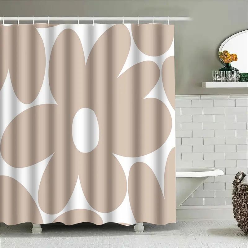 Bathroom Shower Curtain Floral Vintage Farmhouse Rustic Waterproof Fabric Decor Set