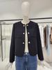 CC Collect Round Neck Open Short Tweed Jacket E253MSF107
