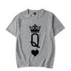 Queen Crown Couple Matching Tshirt Unisex Women Valentine Lovers Shirt Fashon Trend Wife Husband Tee Harajuku Couple Unisex T Shirt