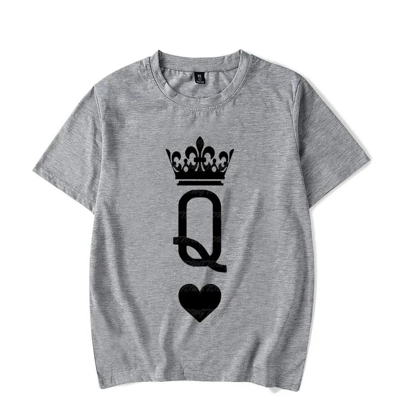Queen Crown Couple Matching Tshirt Unisex Women Valentine Lovers Shirt Fashon Trend Wife Husband Tee Harajuku Couple Unisex T Shirt