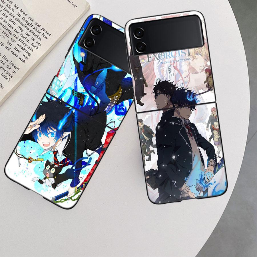 Anime Ao no Exorcist Okumura Rin Phone Case For Samsung Z Flip 7 6 5G Galaxy Z Flip 5 4 3 Black Hard Cell Cover Luxury PC Shell