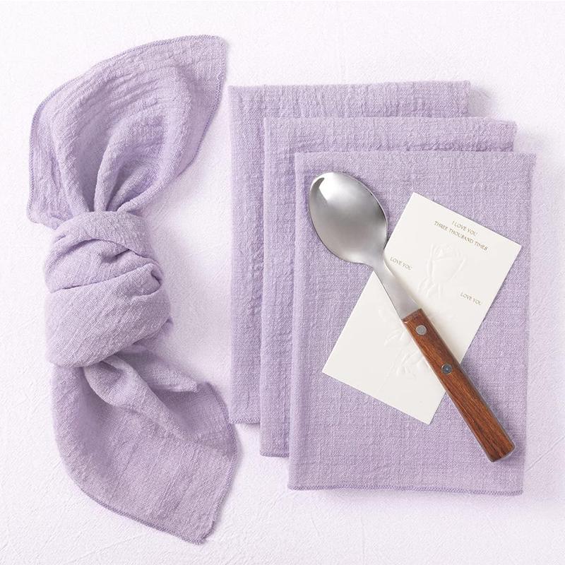 Set of6 Cotton Cloth Napkins Gauze 32x32cm Fabric Kitchen Tea Table Towels for Home Wedding Decoration Christmas Napkin CJB001