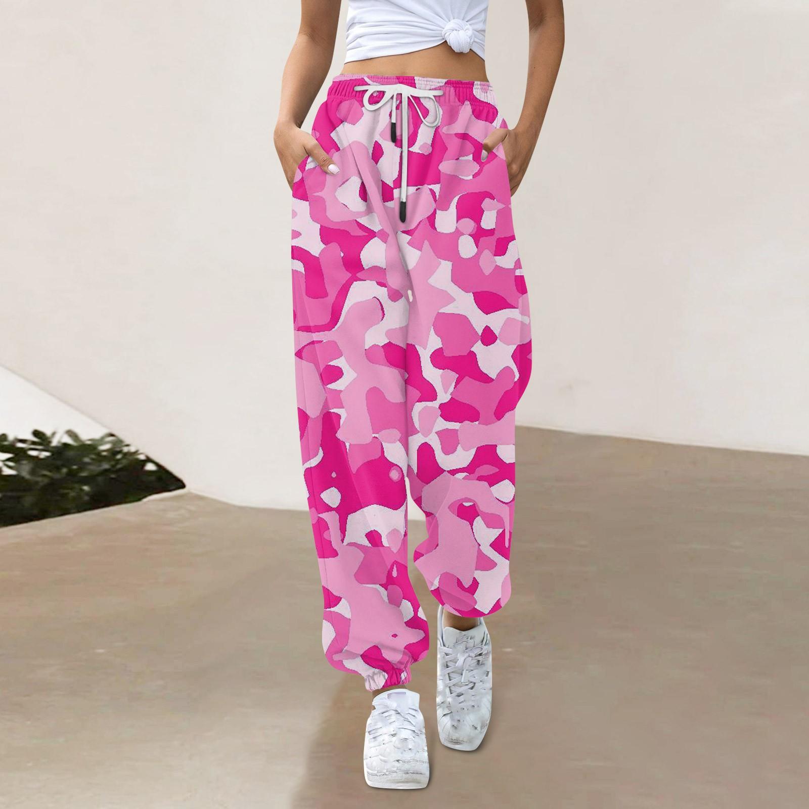 Женские повседневные модные спортивные штаны Повседневные брюки с принтом XXL красный — фото 10