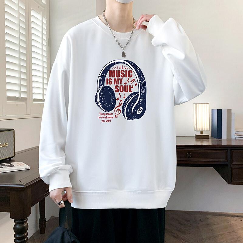 Spring Plus Size Sweater Men's Loose Round Neck Hong Kong Style Fat Man Versatile Casual Clothes