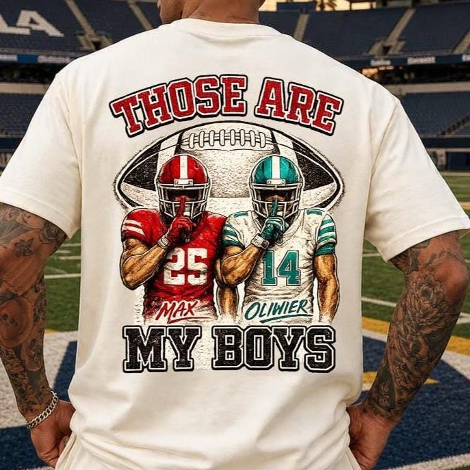 Custom Football Dad Shirt, Those Are My Boys Shirt, Game Day Mom Tee, Fathers Day Shirt, Football Dad Tee, Personalized Football Dad Tee XL