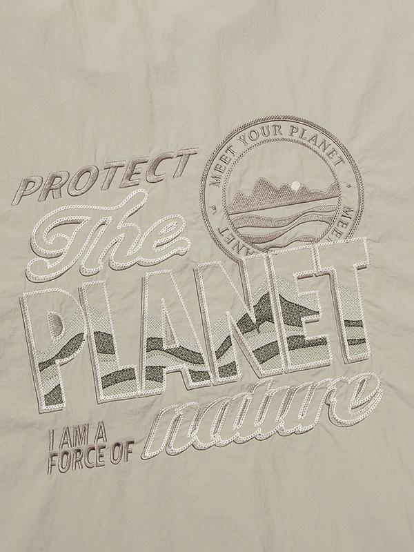 BBC EARTH Kangaroo Pocket Woven Round T-Shirt_Beige