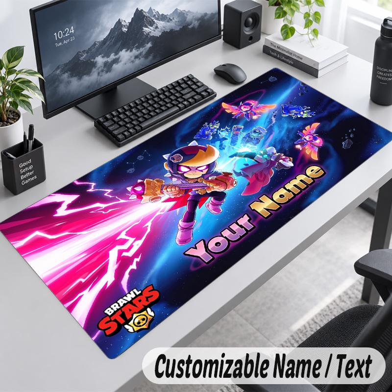 Custom Name Text Mouse Pad Brawl Stars Personalized Desk Pad For Work And Gaming