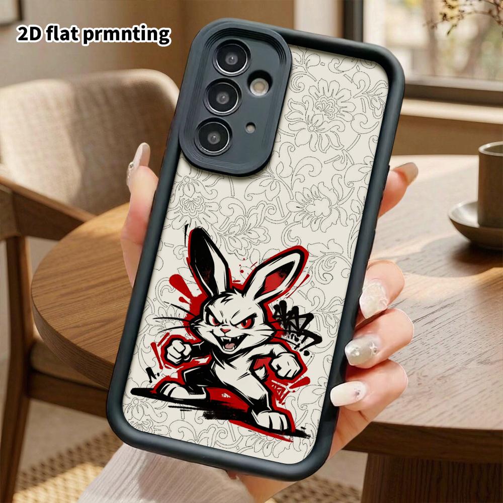 Phone Case: 2D Flat Samsung Galaxy A34 A35 M05 M06 S20 S22 S21 FE Plus 5G Protective Case, Boxing Rabbit, Christmas and Halloween Gifts