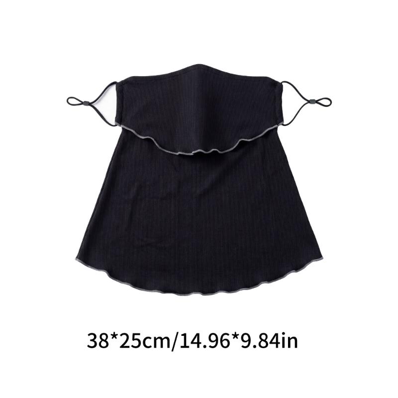 Ruffle Trim Face Cover for Women Sun Protections Half Face Mask with Neck Shielding for Outdoor Cycling Hiking Commuting