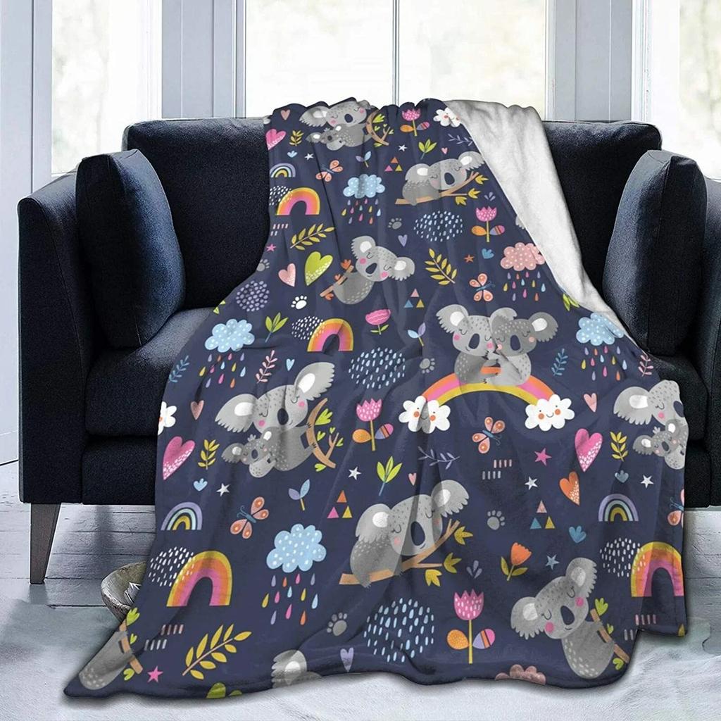 Śliczny Koala różowe serce motyw flanelowy kocyk dla dzieci mężczyźni kobiety miękkie ciepłe koce i narzuty na kanapę podróż Camping