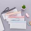 Solid Color Transparent Matte Pencil Bag Jelly Glue Student Pencil Bag Stationery Pencil Case