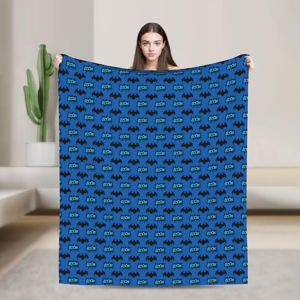 Batmans Graffiti Knitted Blankets Flannel Super Warm Throw Blanket for Bedroom Sofa Bed Rug