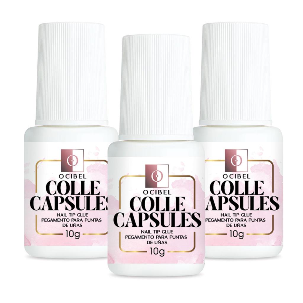 3 Extra Strong Glues for False Nails 3x10g = 30g (30ml) - Applicator Brush for Gel, Plastic, Acrylic and Rhinestone Capsules