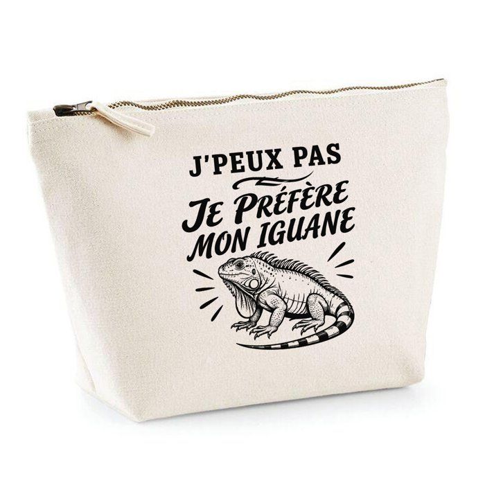 Trousse de toilette - PLANETEE - J'peux pas minimaliste - Beige - 100% coton - 3 L zippée