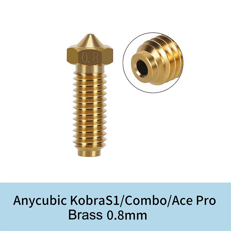 For Anycubic Kobra S1 Hotend Kit Brass Hardened Steel Nozzle 0.4 0.8 1.0Mm Quick Swap Nozzle For Anycubic Kobra S1 Combo/Ace Pro