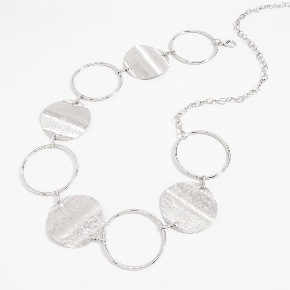 Chaîne de taille ronde argentée Chaîne de ventre ovale couleur or Chaîne de taille métallique créative Filles