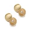 European and American style geometric hot-selling earrings brushed individuality simple weaving ball pearl stud earrings women
