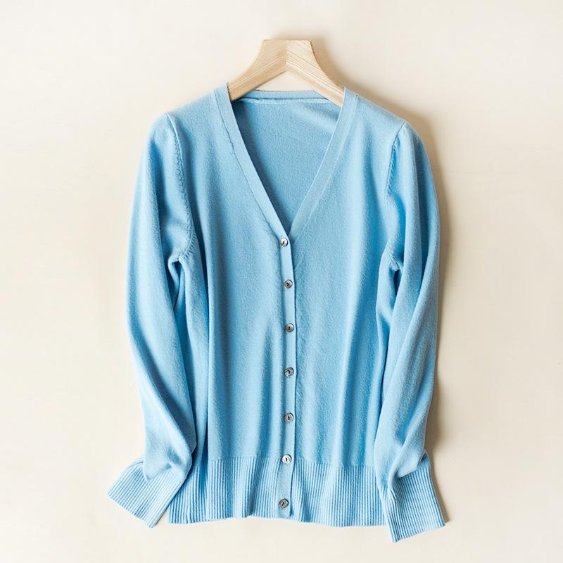 Luxurious Ladies Knitted V-neck Cashmere Sweater Cardigan With Long Sleeves And Soft Material